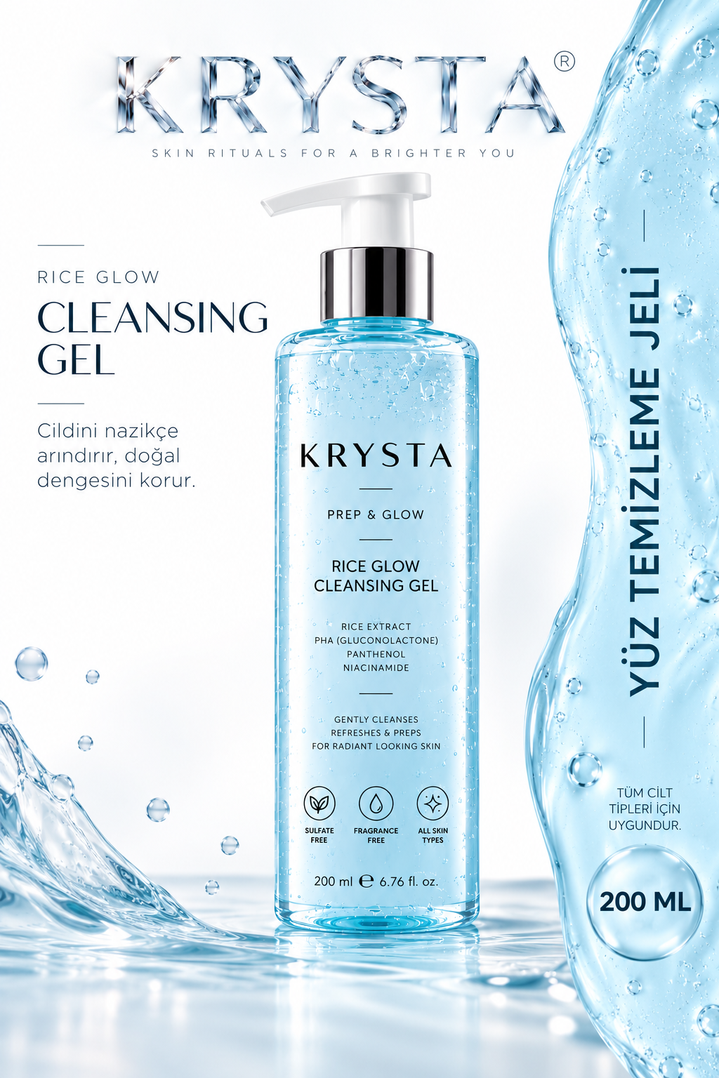 Prep&Glow Rice Glow Yüz Temizleme Jeli